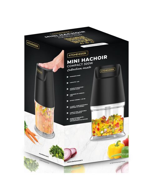 Mini hachoir Matt Pod noir - 10.9X10.9X22 cm