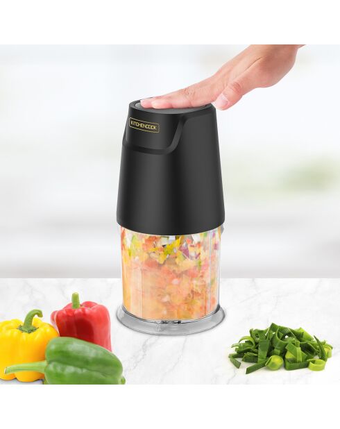 Mini hachoir Matt Pod noir - 10.9X10.9X22 cm