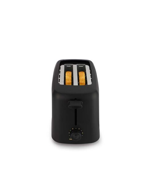 Grille pain avec 2 fentes noir - 25.6x14.6x16.7cm