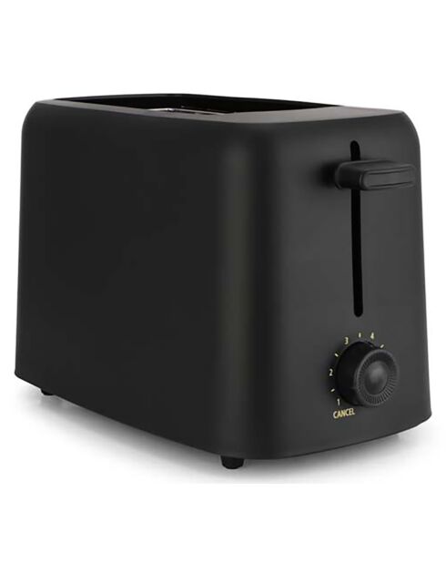 Grille pain avec 2 fentes noir - 25.6x14.6x16.7cm