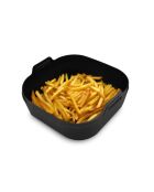 Silipot Square zwarte vierkante siliconen mand - 21x21x6 cm