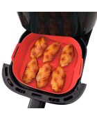 Panier en silicone carré rouge - 21x21x6 cm