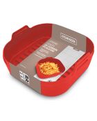 Panier en silicone carré rouge - 21x21x6 cm