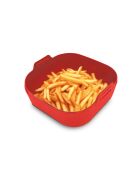 Panier en silicone carré rouge - 21x21x6 cm