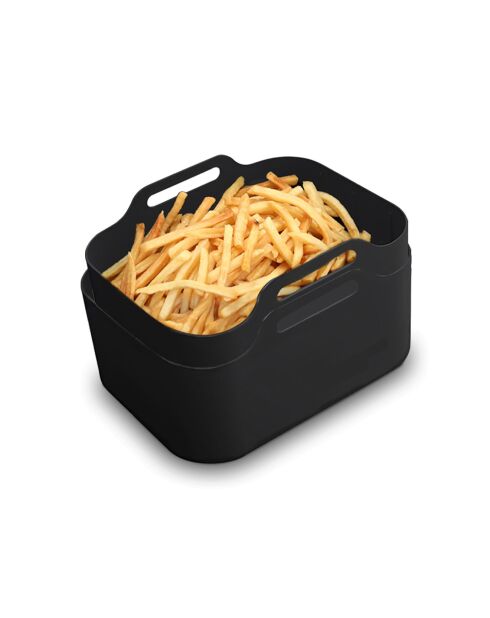 2 schwarze Silipot Silikon-Kochkörbe - 21,5x14,5x7 cm