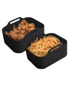 2 schwarze Silipot Silikon-Kochkörbe - 21,5x14,5x7 cm