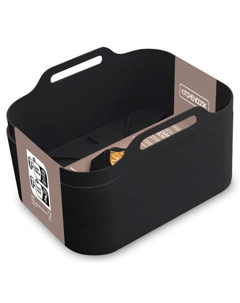 2 schwarze Silipot Silikon-Kochkörbe - 21,5x14,5x7 cm