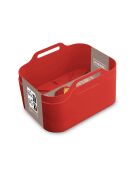 2 Paniers en silicone rectangle rouge - 21.5x14.5x7 cm