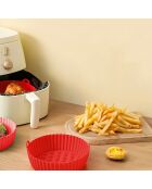 2 Moules en silicone ronds rouge - 20x20x6.6 cm