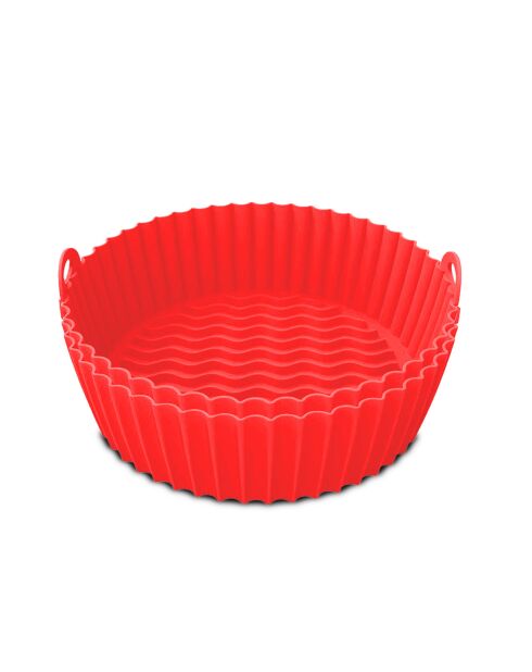 2 Moules en silicone ronds rouge - 20x20x6.6 cm
