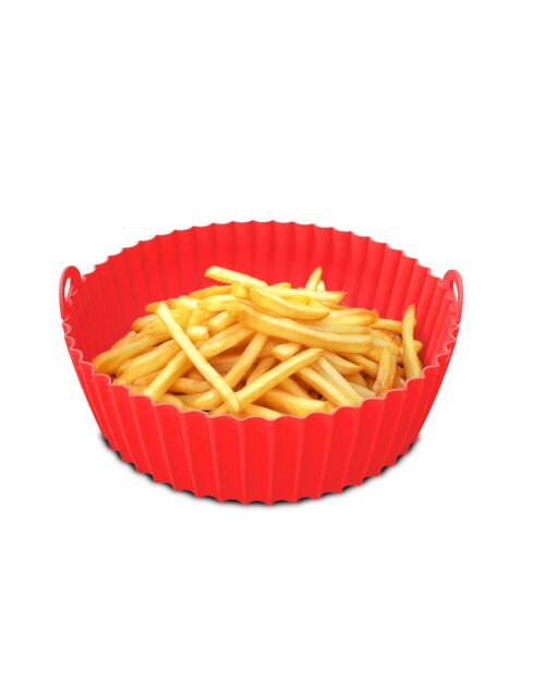 2 Moules en silicone ronds rouge - 20x20x6.6 cm