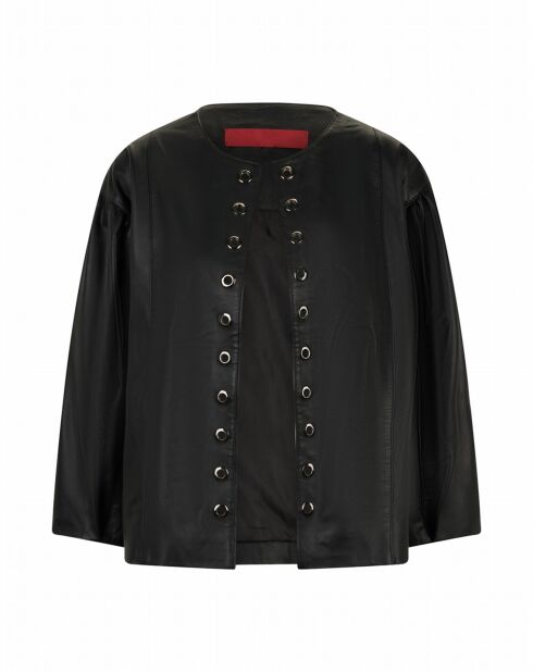 Blouson en Cuir d'Agneau Abia noir