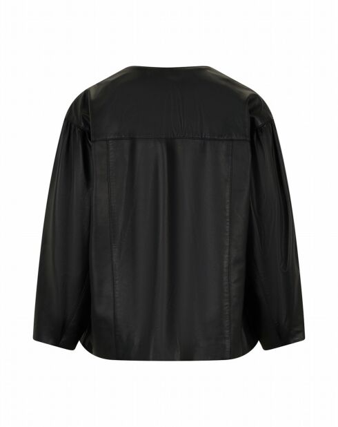 Blouson en Cuir d'Agneau Abia noir