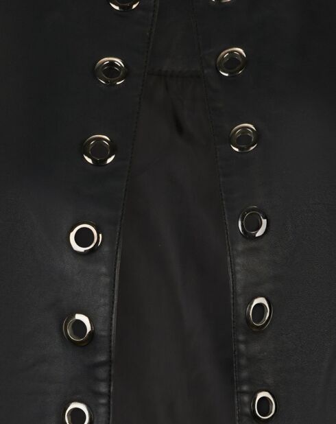 Blouson en Cuir d'Agneau Abia noir