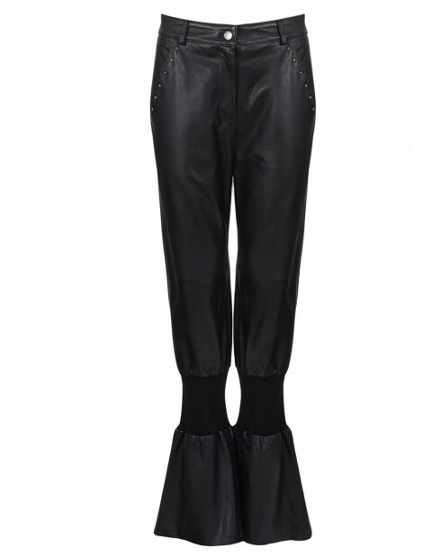 Pantalon en Cuir d'Agneau Aelle noir