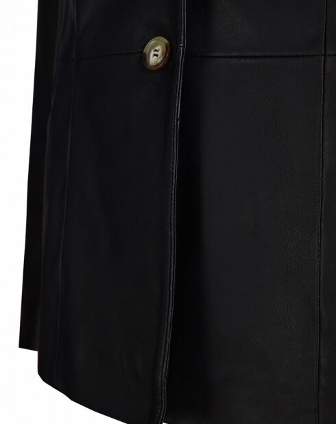 Veste en Cuir d'Agneau Aina noire