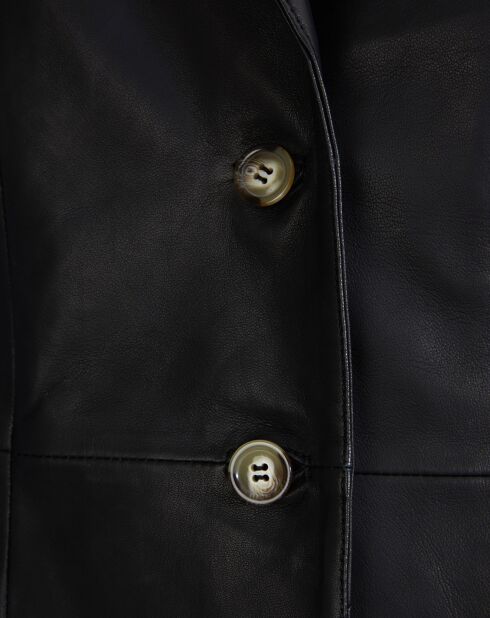 Veste en Cuir d'Agneau Aina noire