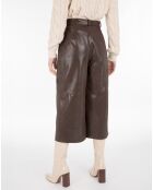 Pantalon en Cuir d'Agneau Alberta Waxy brown