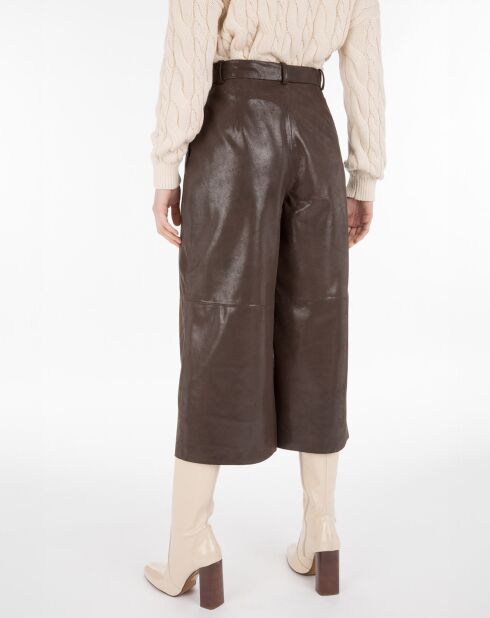 Pantalon en Cuir d'Agneau Alberta Waxy brown