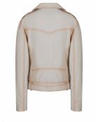 Blouson en Cuir d'Agneau Aliya blanc incarnadin