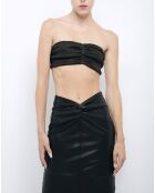 Jupe en Cuir d'Agneau Amila noire