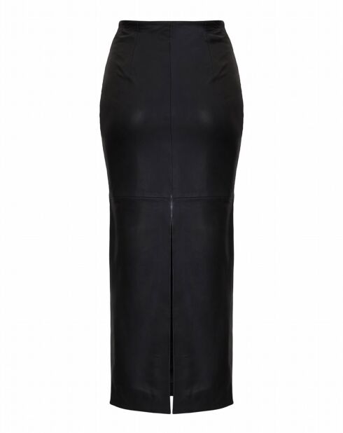 Jupe en Cuir d'Agneau Amila noire