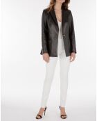 Veste en Cuir d'Agneau Anta Waxy noire