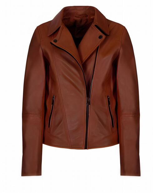Blouson en Cuir d'Agneau Arizona wisky