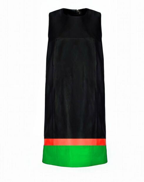 Robe en Cuir d'Agneau Arubi Waxy noire