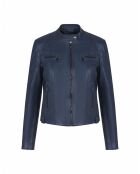 Blouson en Cuir d'Agneau Caddy indigo