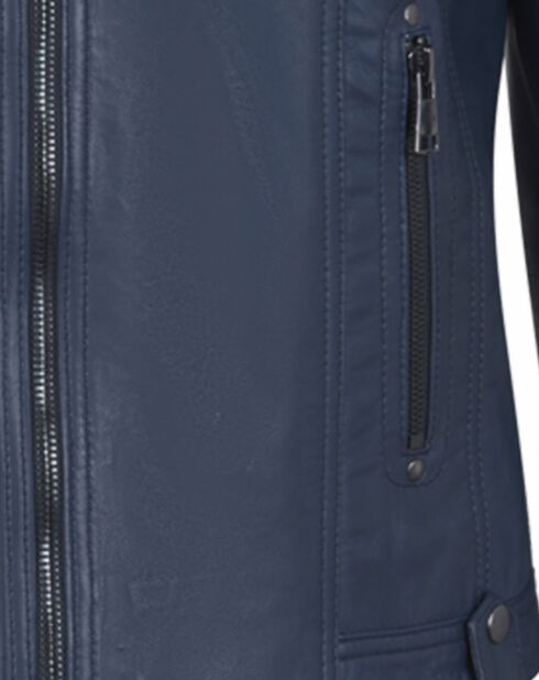 Blouson en Cuir d'Agneau Caddy indigo