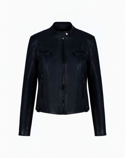 Blouson en Cuir d'Agneau Caddy noir