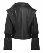 Blouson en Cuir d'Agneau Coline noir