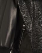 Blouson en Cuir d'Agneau Coline noir