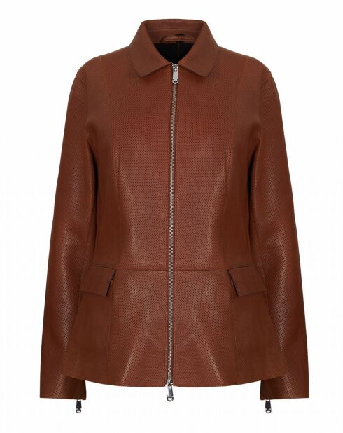 Veste en Cuir d'Agneau Cyrana wisky perfo