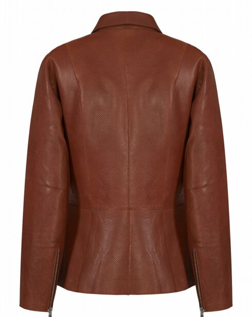 Veste en Cuir d'Agneau Cyrana wisky perfo