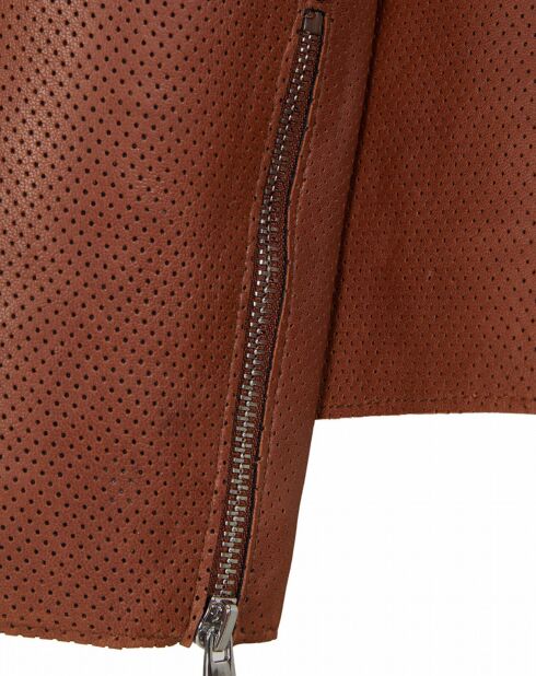 Veste en Cuir d'Agneau Cyrana wisky perfo