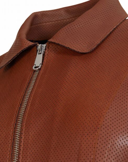 Veste en Cuir d'Agneau Cyrana wisky perfo