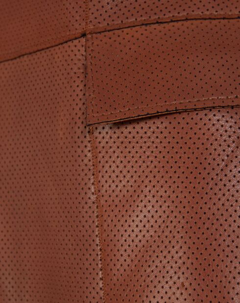 Veste en Cuir d'Agneau Cyrana wisky perfo