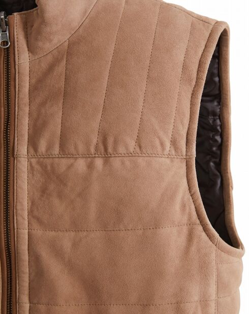 Doudoune en Velours de Cuir de Chèvre Dan Vel sable