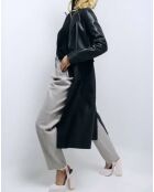 Manteau en Cuir d'Agneau Dariline noir