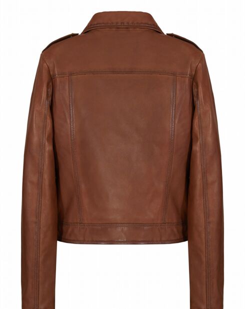 Blouson en Cuir d'Agneau Eleona wisky