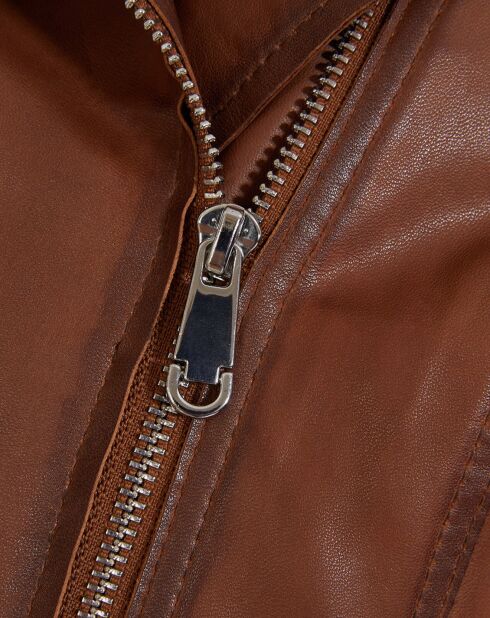 Blouson en Cuir d'Agneau Eleona wisky