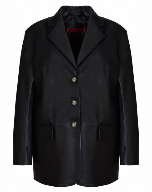 Veste en Cuir d'Agneau Emana noire