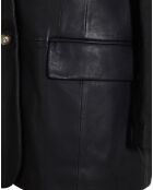 Veste en Cuir d'Agneau Emana noire