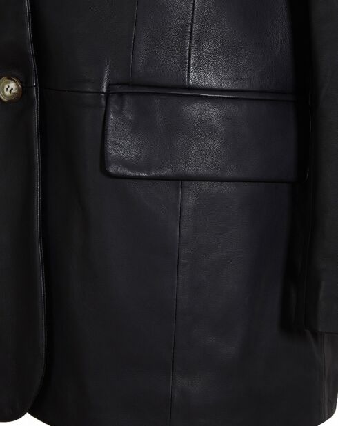 Veste en Cuir d'Agneau Emana noire
