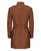 Veste 3/4 en Velours de Cuir de Chèvre Emelime Vel cognac