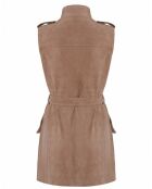 Veste 3/4 en Velours de Cuir de Chèvre Emely Vel sable