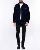Blouson en Velours de Cuir de Chèvre Fabrice Vel marine