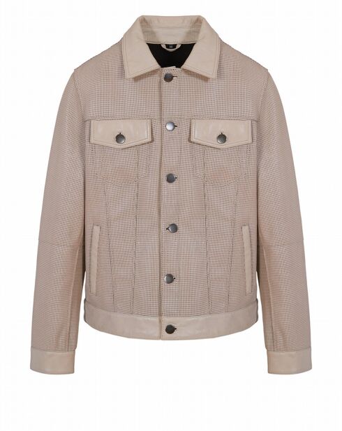 Blouson en Cuir d'Agneau Flavien sable